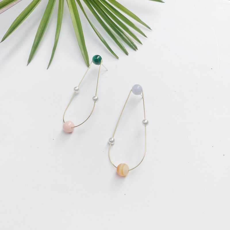 蕓所小行星水滴耳釘珍珠耳夾極簡耳飾 - 耳環/耳夾/耳骨夾 - 其他金屬 金色