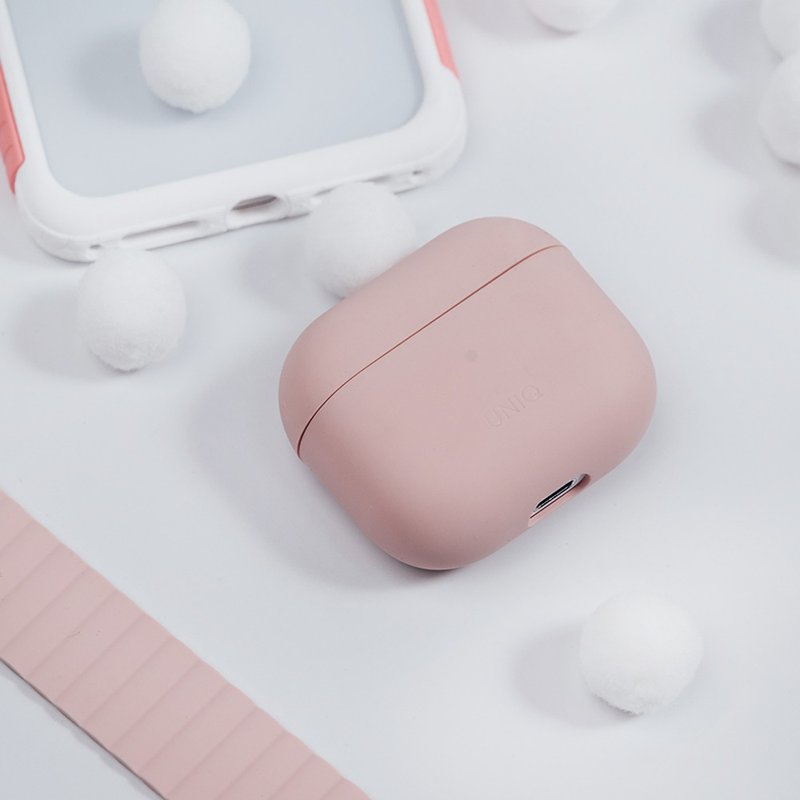 AirPods 3/4 Generation Lino Simple Liquid Silicone Bluetooth Headphone Protective Case-Pink - Phone Accessories - Silicone Pink