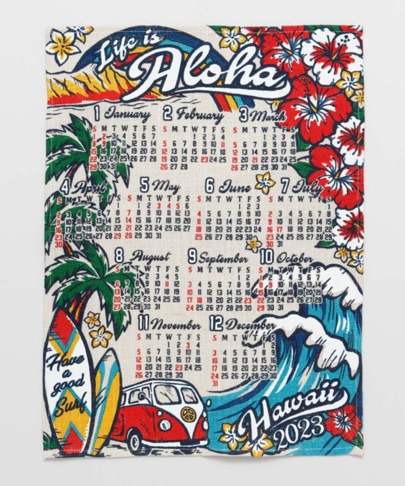 印度製 2023夏威夷ALOHA年曆掛曆 - 海報/掛畫/掛布 - 棉．麻 