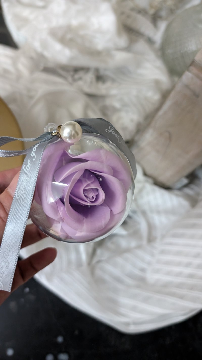 Wedding gifts corporate gifts light purple rose soap flower silver gray ribbon soap flower ball - Other - Other Materials Purple