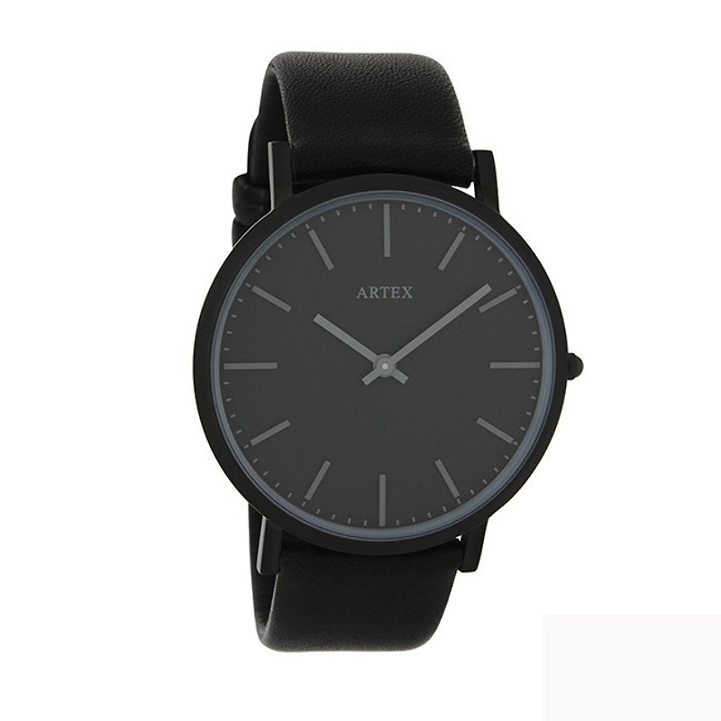 ARTEX Style leather watch black / matte black - นาฬิกาผู้หญิง - หนังแท้ สีดำ