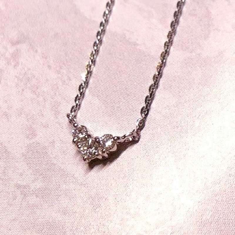 【Jewelry Ya 茱麗葉】精緻點綴 - 小愛心 - 白金  小鑽套鍊 - 項鍊 - 貴金屬 