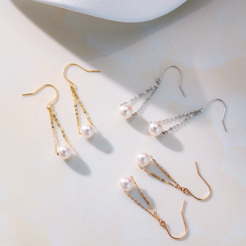 Akoya | 18K Gold | Dangling Earrings - ต่างหู - ไข่มุก 