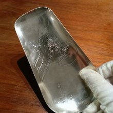 純銀製 霰打出 蕾摘 横手急須 銀瓶 煎茶道具 純銀製 霰打出蕾摘 小急須銀瓶 煎茶道具