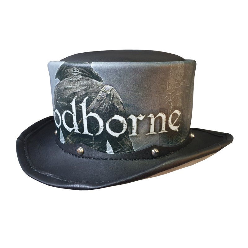 Bloodbone Leather Top Hat - 帽子 - 真皮 黑色
