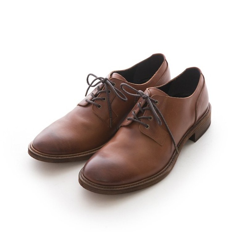 ARGIS Vibram leather sole Derby gentleman leather shoes #21342 coffee-handmade in Japan - Men's Leather Shoes - Paper Brown