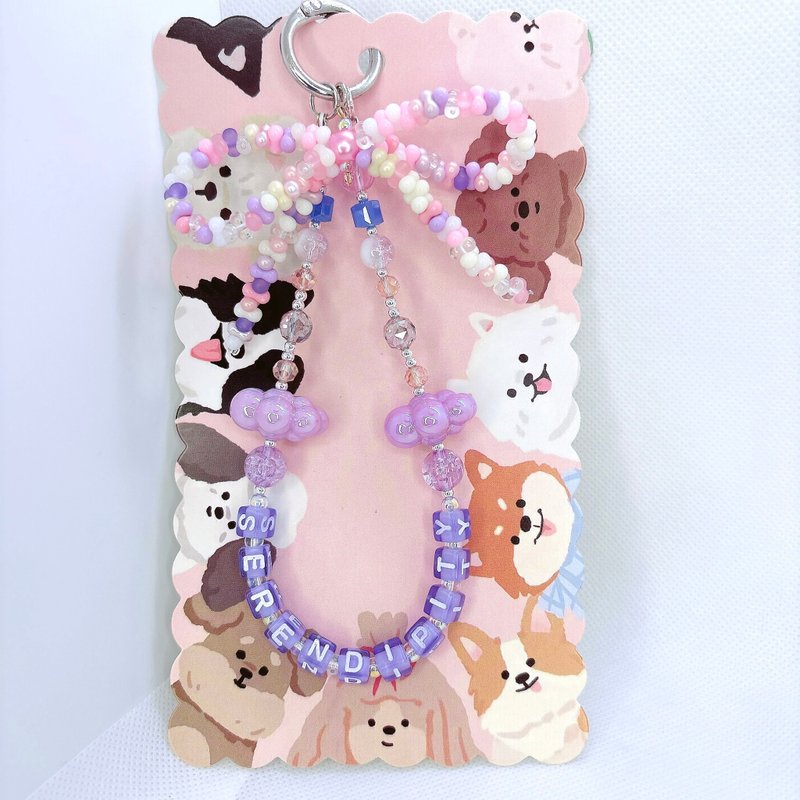 Rom828串珠手機鍊-與美好不期而遇bow - 手機掛繩/背帶 - 其他材質 