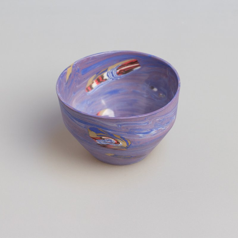 Porcelain handmade cup, nerikomi pottery, exquisite japanese style ornament - Cups - Other Materials Purple