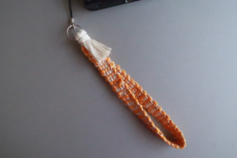 Strap17　カメラストラップ　20cm　ロング　携帯電話　スマホ　手織り　orange　gift【再販】 - 相機背帶 - 棉．麻 橘色