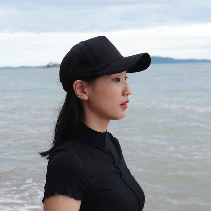 棉．麻 帽子 黑色 - Customized Embroidered Cap (BlackShade)
