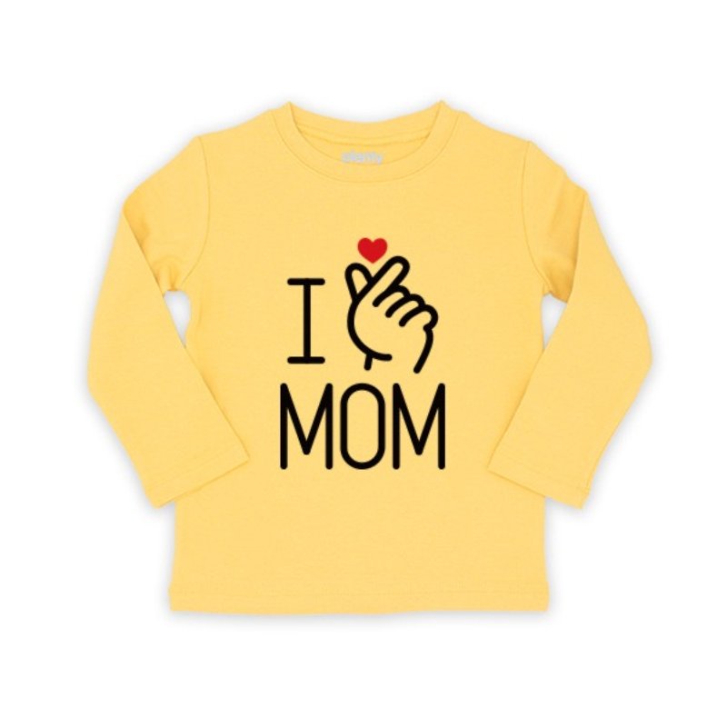 Long sleeve child T Tshirt finger love MOM - เสื้อยืด - ผ้าฝ้าย/ผ้าลินิน 