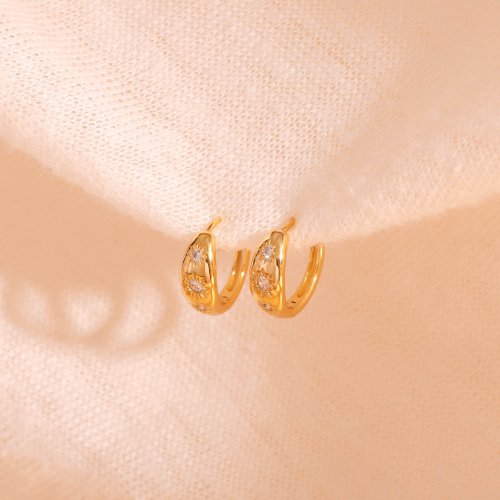 Miagoldjewel 復古金色小太陽耳環 通體s925純銀鍍18k金色耳扣 基礎款百搭耳環
