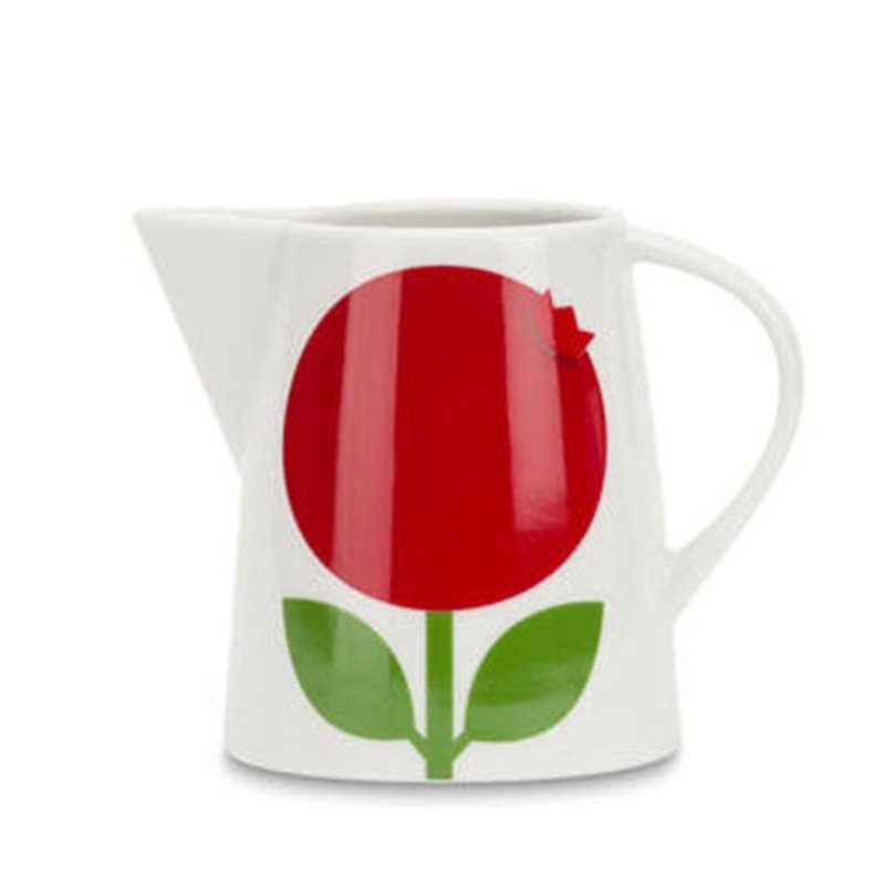 ♥ valentines ♥ ​​cute retro Floryd Nordic Blueberry Raspberry small cup of milk - Mugs - Porcelain Red