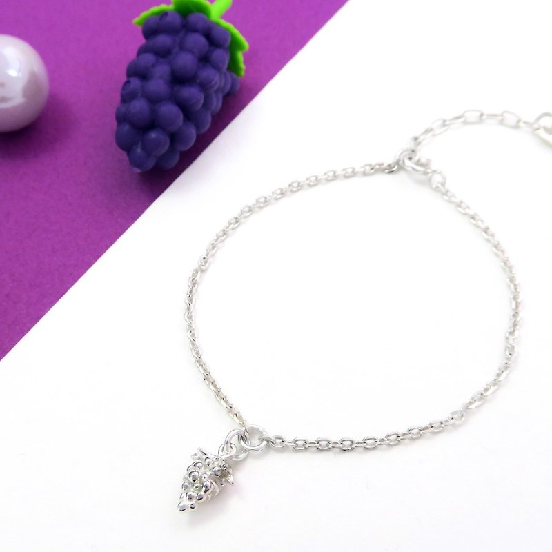 Fruit Phlox Grape Fruit Sterling Silver Bracelet - สร้อยข้อมือ - เงินแท้ สีม่วง