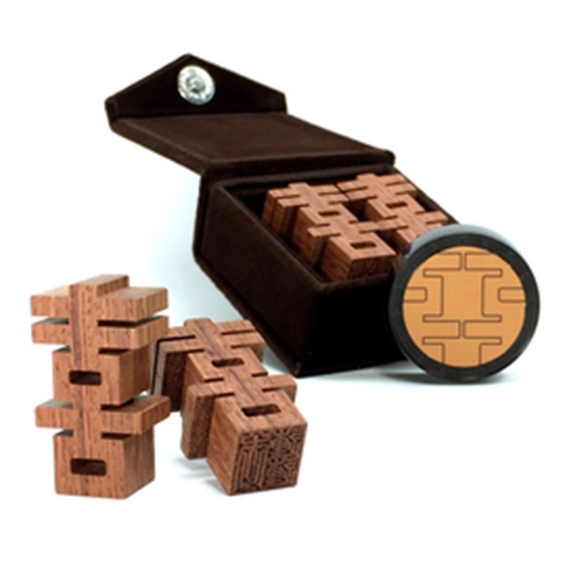 [Wanmu Silver] C-1 rosewood + velvet box (five-point seal)/囍stamp/marriage registration/gift - Stamps & Stamp Pads - Wood Brown
