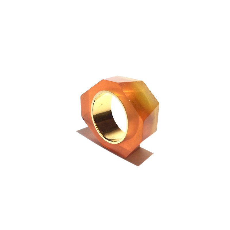 PRISMリング　ゴールド・オレンジ - リング - 金属 オレンジ