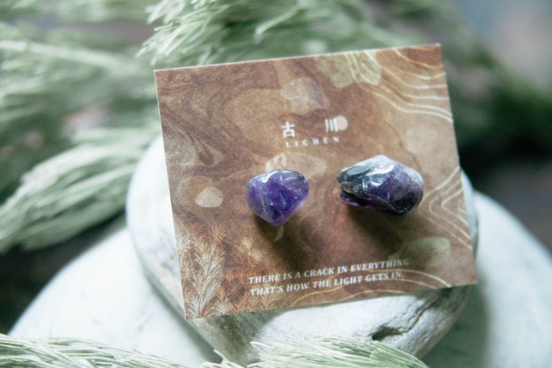 CRACK | 礦物系耳環 |  EARRINGS - 耳環/耳夾/耳骨夾 - 玉石 紫色