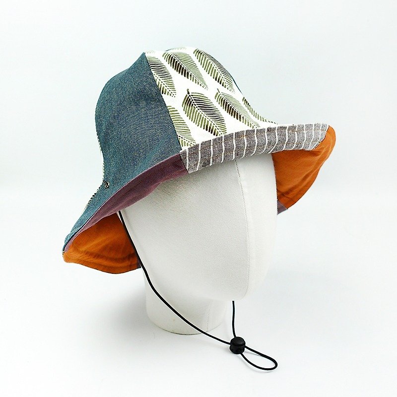 Calf Village Calf Village Handmade double-sided cap Men and women super-shade special long hat along / can be bent / cap can be demolished {cotton and linen green} [H-335] - Hats & Caps - Cotton & Hemp Green