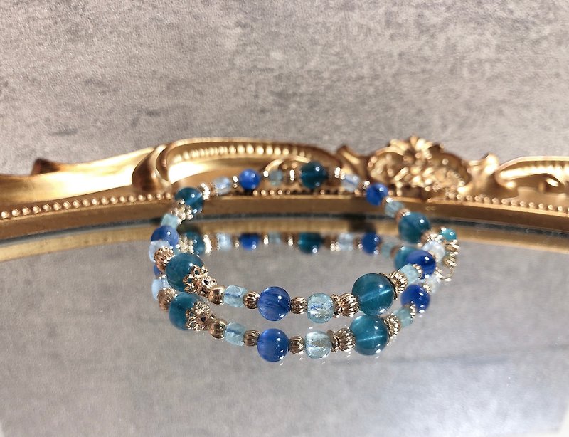 Blue Stone, Stone, Stone natural stone bracelet - สร้อยข้อมือ - เครื่องประดับพลอย 