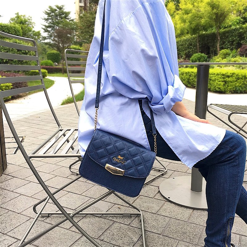 Aristocat Waterproof Heavy Denim 2 Ways Boxy Mini Bag - Messenger Bags & Sling Bags - Cotton & Hemp Black
