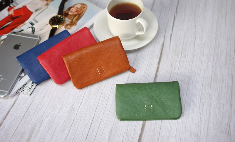 Double lane card coin purse - Wallets - Genuine Leather Multicolor