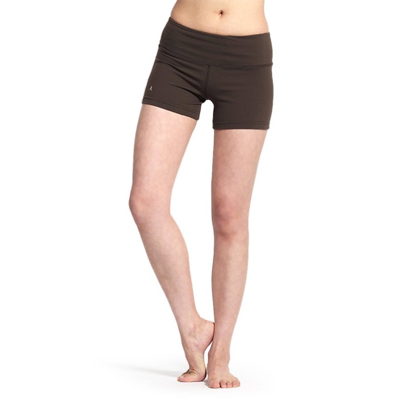 【NAMASTE】Tracy 經典短褲 - 咖啡 - 瑜珈服/瑜珈褲 - 尼龍 咖啡色