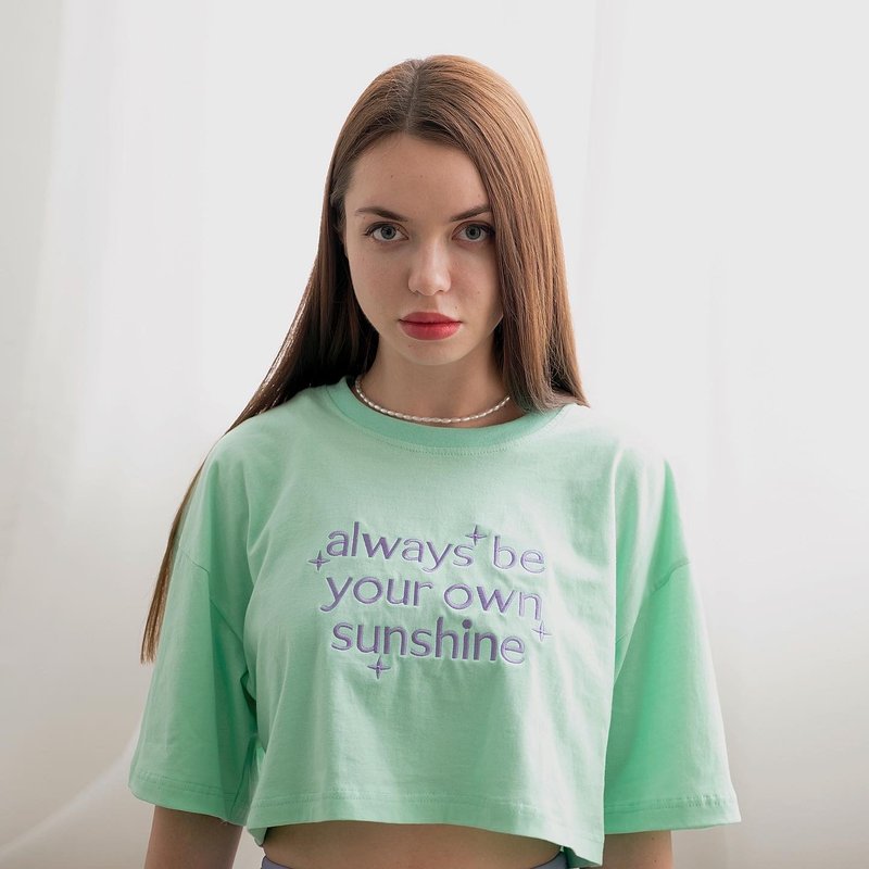 Sunblush - Oversize Crop Top in Mint - Women's T-Shirts - Cotton & Hemp Green