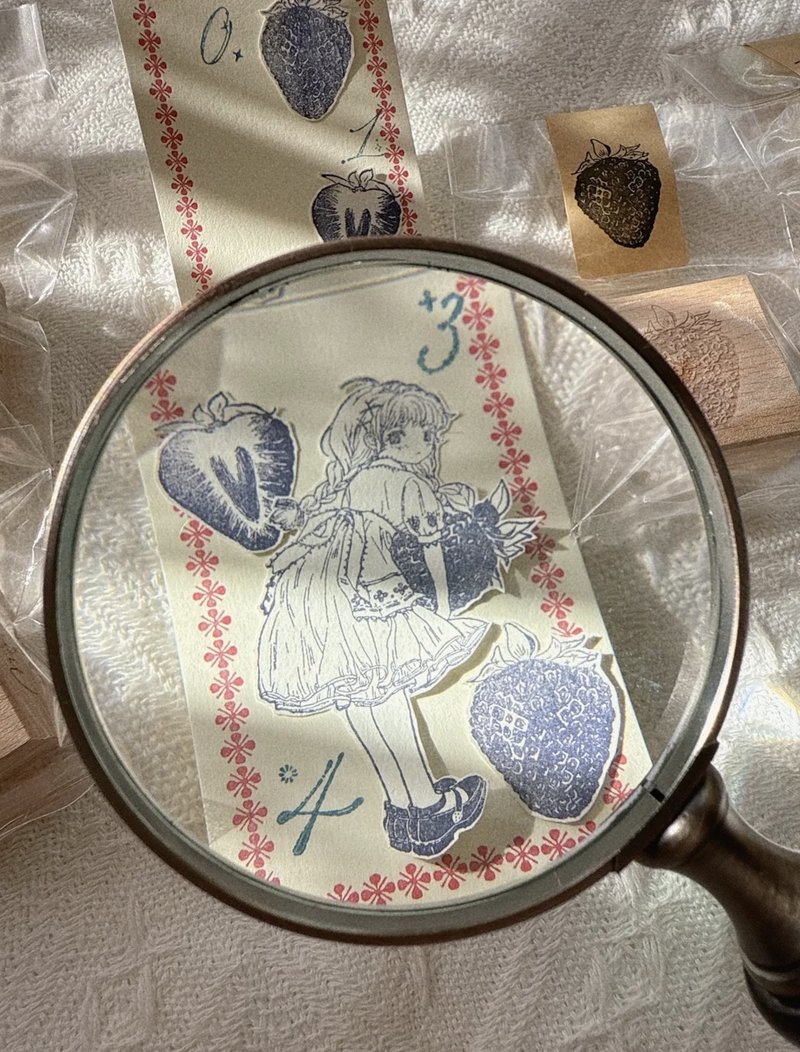 草莓系列 木質手帳印章 - 印章/印台 - 木頭 卡其色