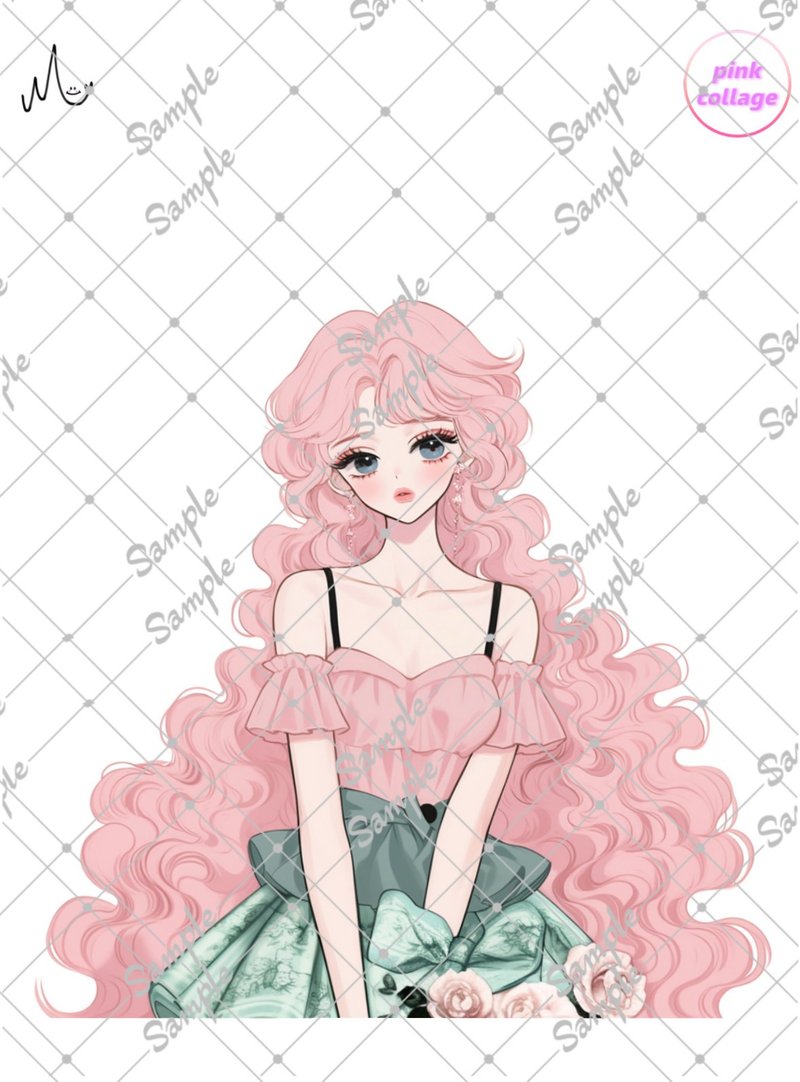 オリジナル人物ステッカー期間限定pinkシリーズ9月10日まで - 貼紙 - 紙 