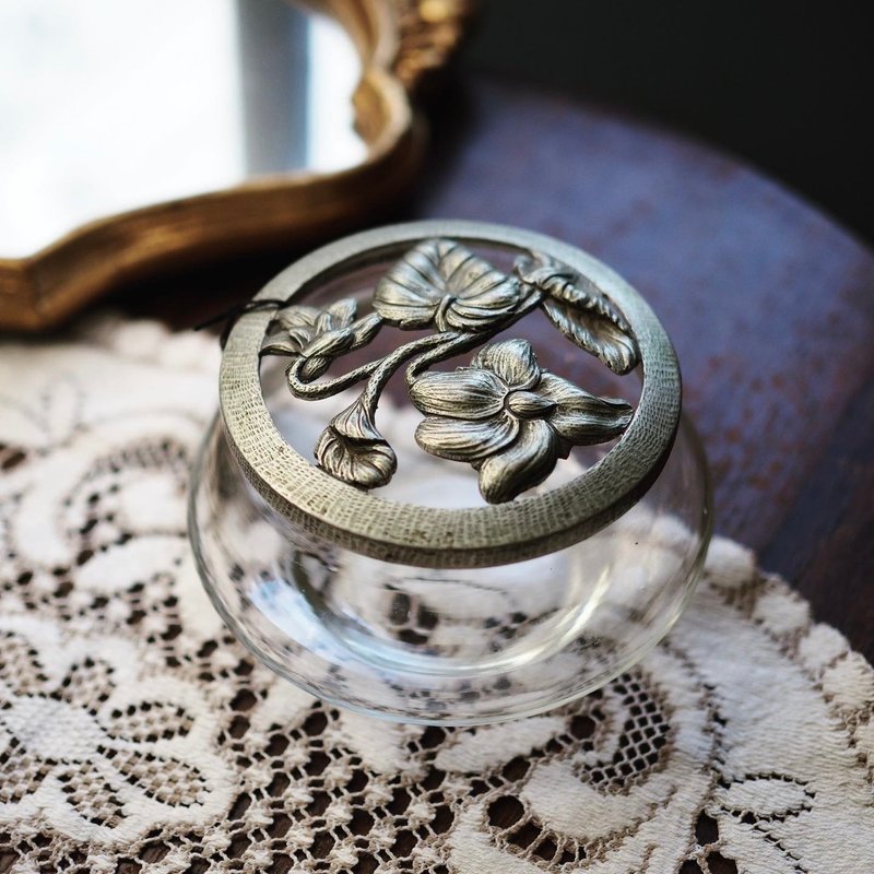 復古法國 Rose Design International 百花香罐 / 錫玻璃製品 - 香氛/精油/擴香 - 其他材質 灰色