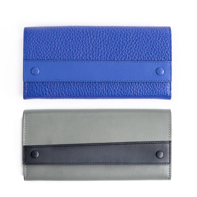 Kadie 15 card flip cover long clip can be pressed, optional color - Wallets - Genuine Leather Multicolor