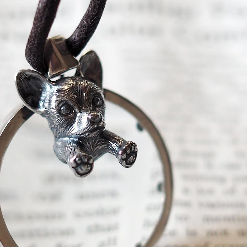 Chihuahua dog loupe pendant - Necklaces - Sterling Silver Silver