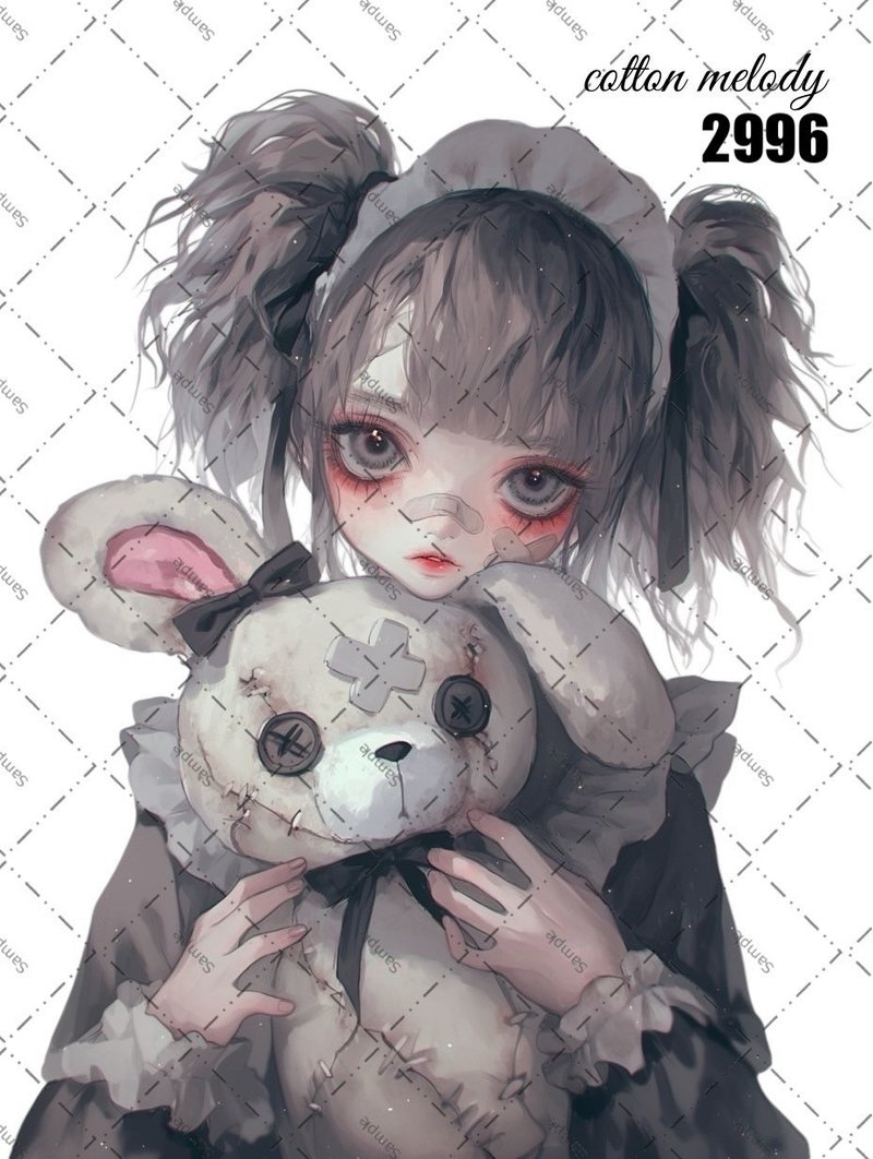 original sticker o.2996 人物ステッカー オリジナルステッカー cotton melody - 貼紙 - 紙 