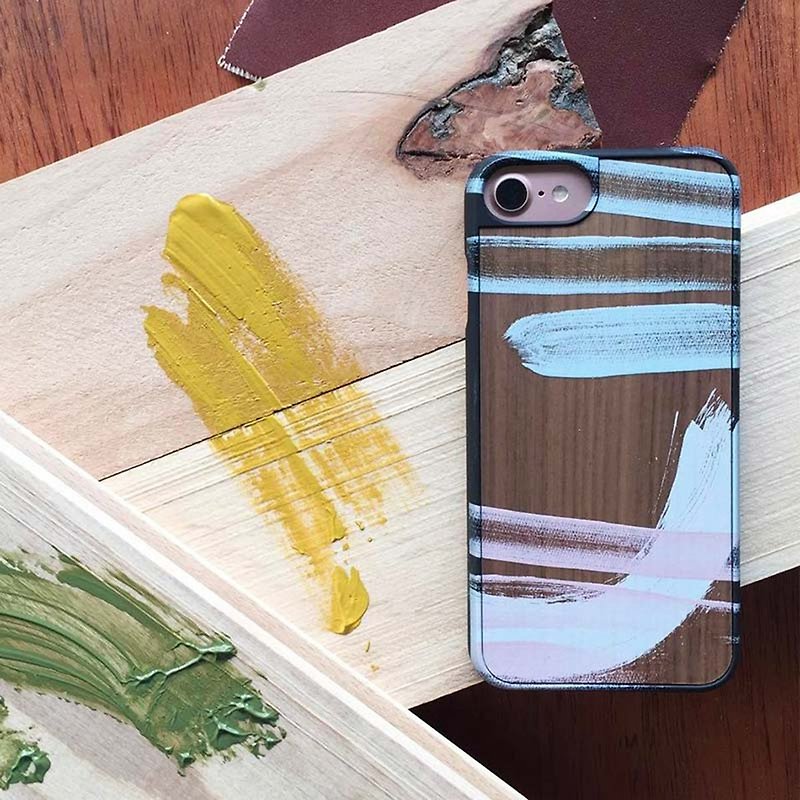 [Pre-order] Log phone case / oil painting SEI-iPhone Samsung - Phone Cases - Wood Brown