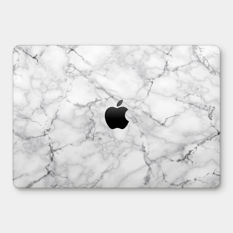 White marble pattern MacBook ultra-thin anti-scratch protective case PU006 - เคสแท็บเล็ต - พลาสติก ขาว