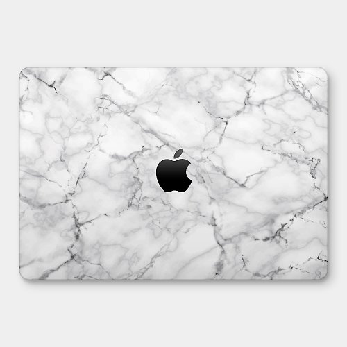 PIXO.STYLE 白色大理石花紋 MacBook 超輕薄防刮保護殼 PU006