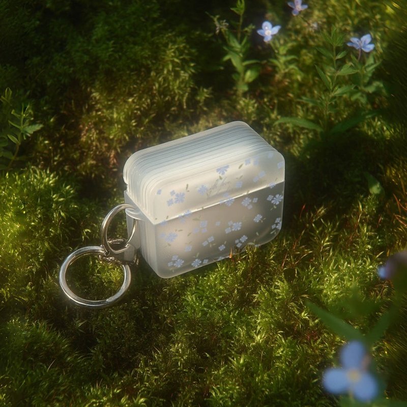 半透磨砂小方盒AirPods保護殻【FlowerBox Vol.43】 - AirPods/耳機保護套 - 塑膠 