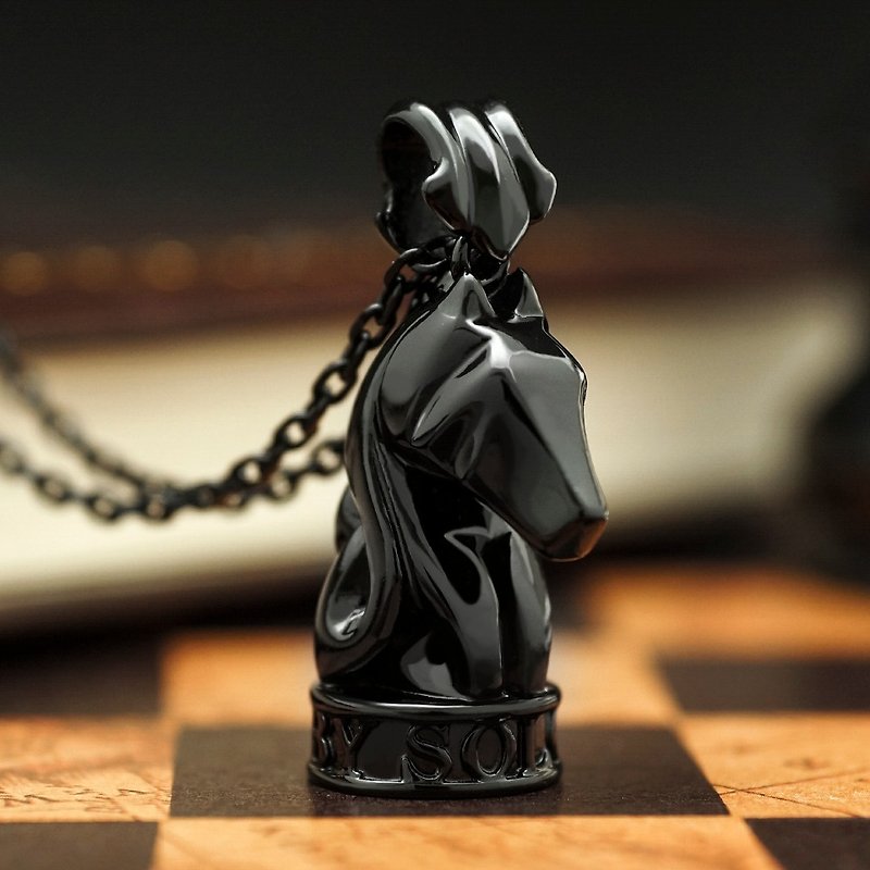騎士西洋棋項鍊 Solo Knight Necklace - 項鍊 - 其他金屬 