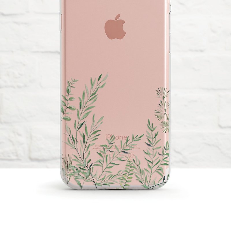 Grass Braids, Clear Soft Case, iPhone series, Samsung - เคส/ซองมือถือ - ยาง สีเขียว