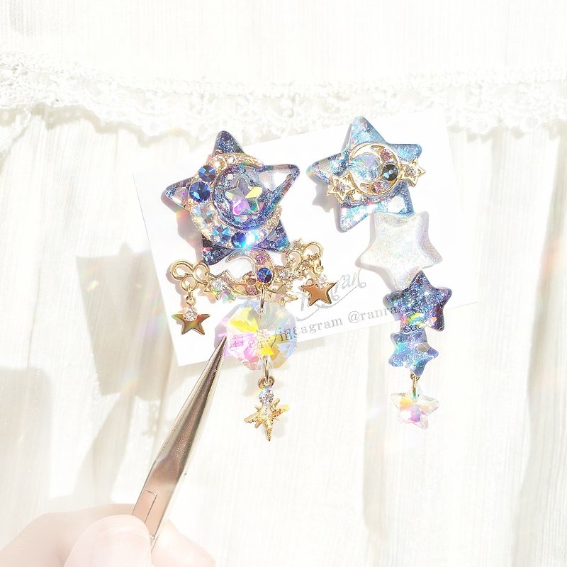 piercing Clip-On navy star - ต่างหู - เรซิน สีน้ำเงิน