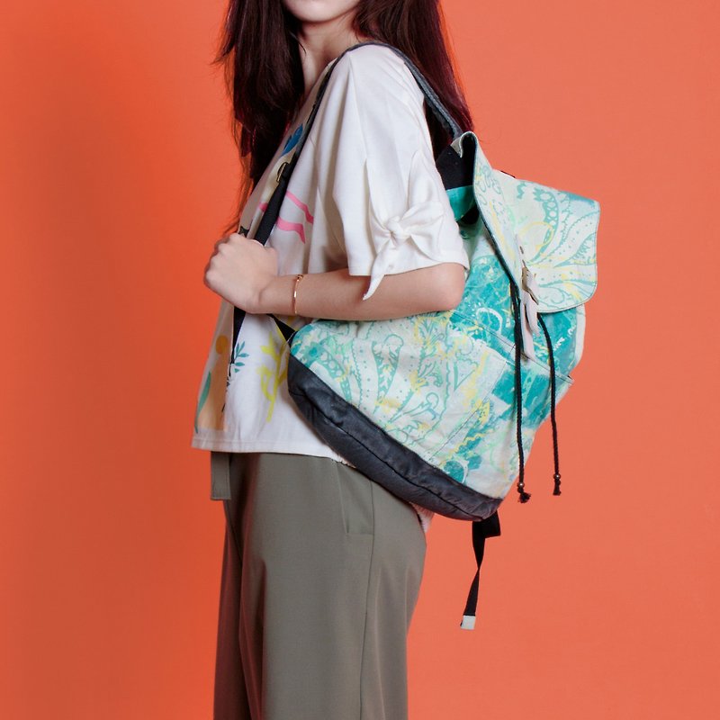 Drawstring backpack green - Backpacks - Cotton & Hemp Green
