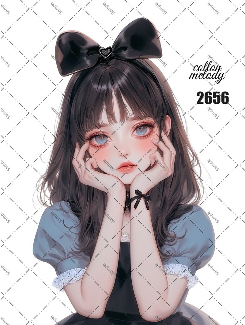 original sticker no.2656 人物ステッカー オリジナルステッカー オリジナル人物ステッカー 装飾ステッカー cotton melody - 貼紙 - 紙 