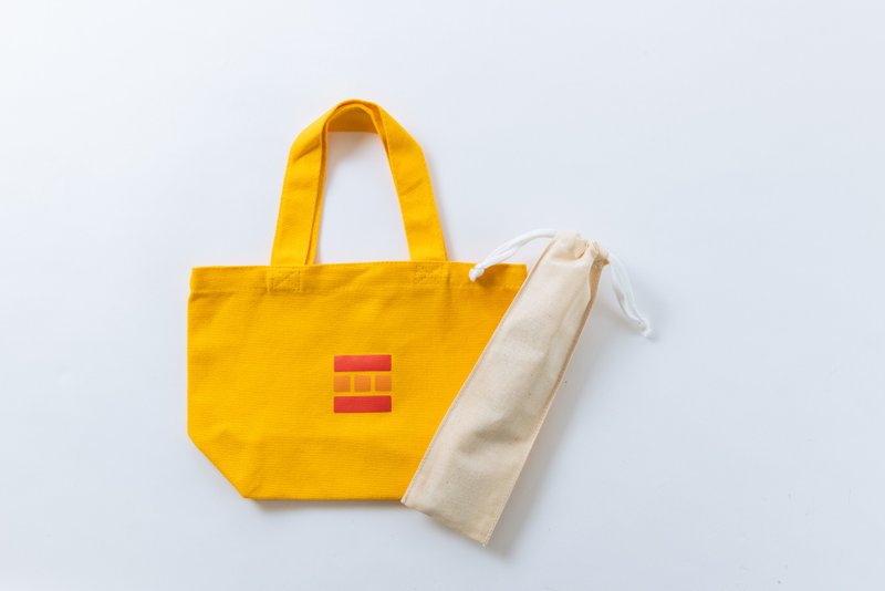 四食五号早餐店 - 便當袋-帆布包-便當袋-帆布包 手提袋 便當袋 - 手提包/手提袋 - 棉．麻 黃色