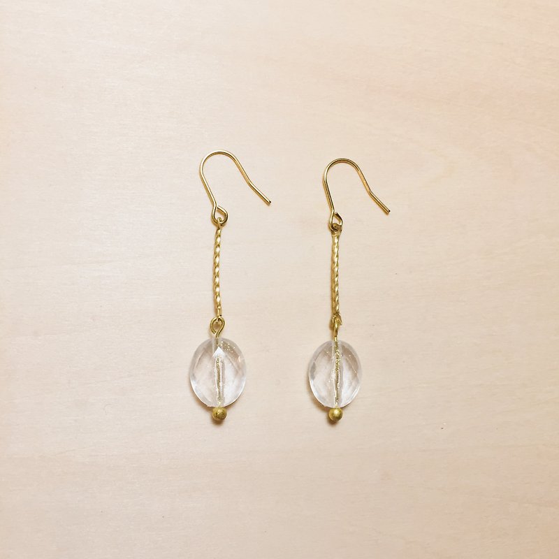Vintage Glitter Gemstone Long Earrings - Earrings & Clip-ons - Resin Transparent