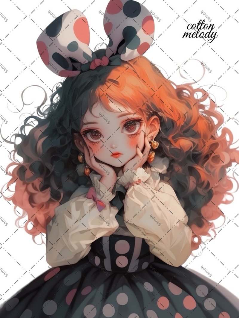 original sticker no.2115 人物ステッカー オリジナルステッカー オリジナル人物ステッカー 装飾ステッカー cotton melody - 貼紙 - 紙 