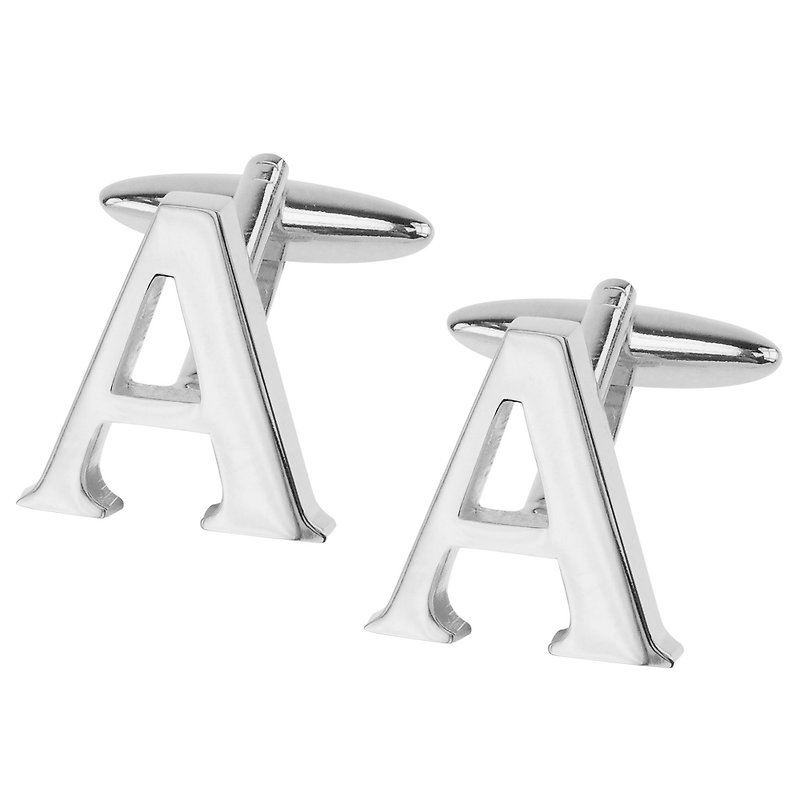 Initial Alphabet A Cufflinks - Cuff Links - Other Metals Silver