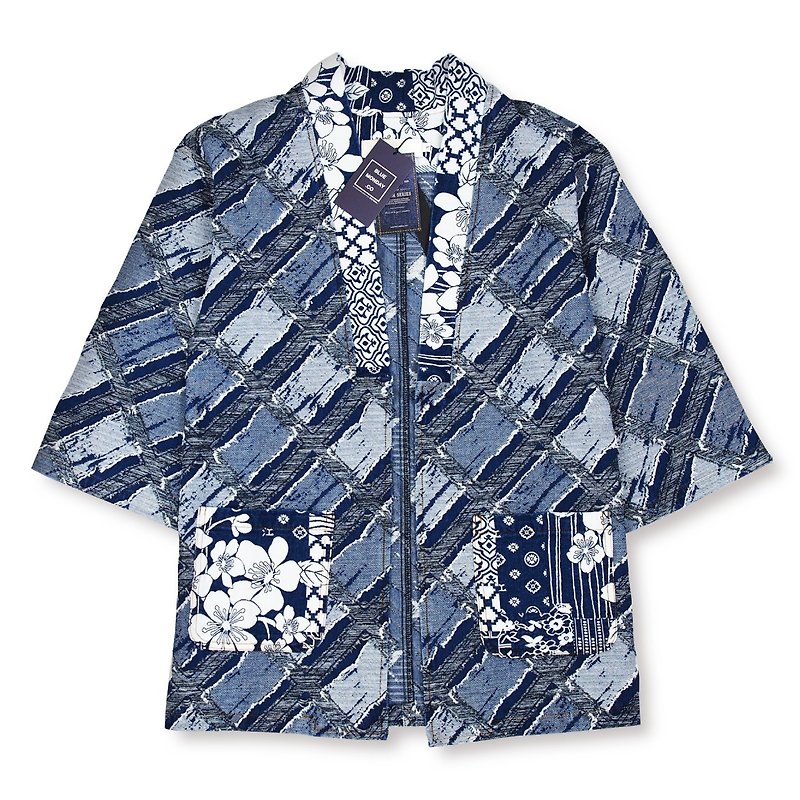 DYCTEAMのx BLUE月曜日コ -  DENIM NORAGI |第五スリーブ日本の着物ブラウスタンニン - オーバーオール - その他の素材 ブルー