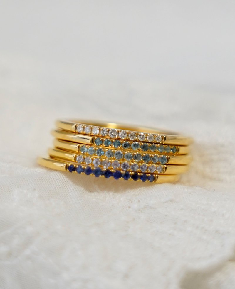 SV Birthstone Ring  line - 戒指 - 其他金屬 多色