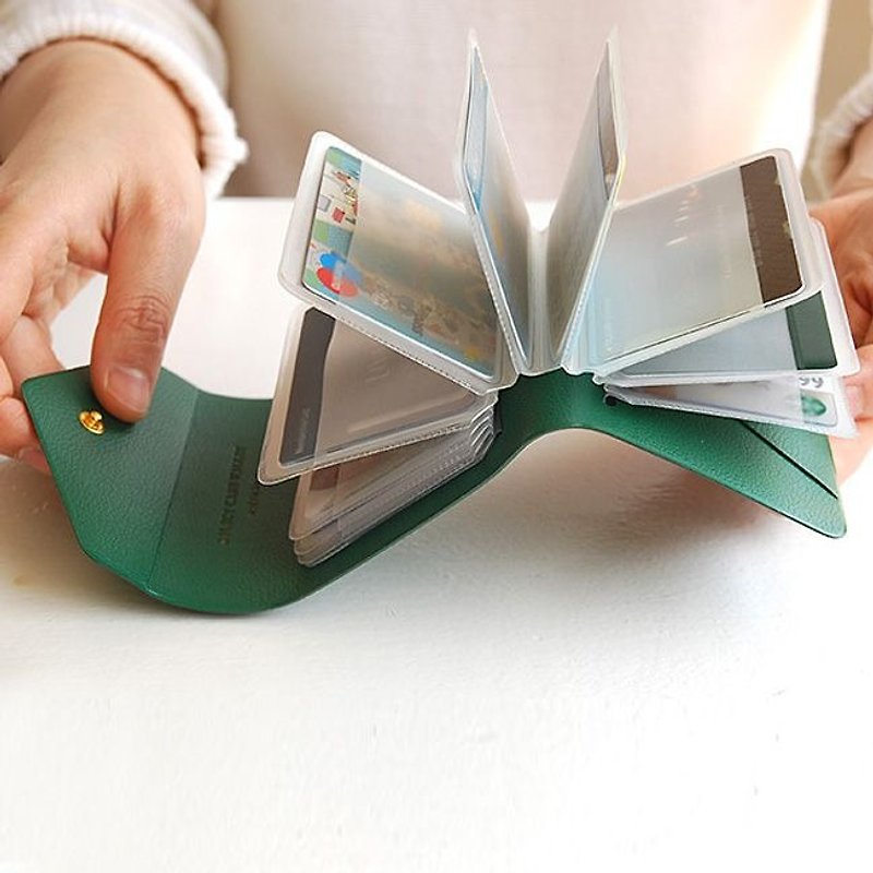 PLEPIC-真愛信箋皮革票卡包-森林綠,PPC93488 - 名片夾/名片盒 - 人造皮革 綠色