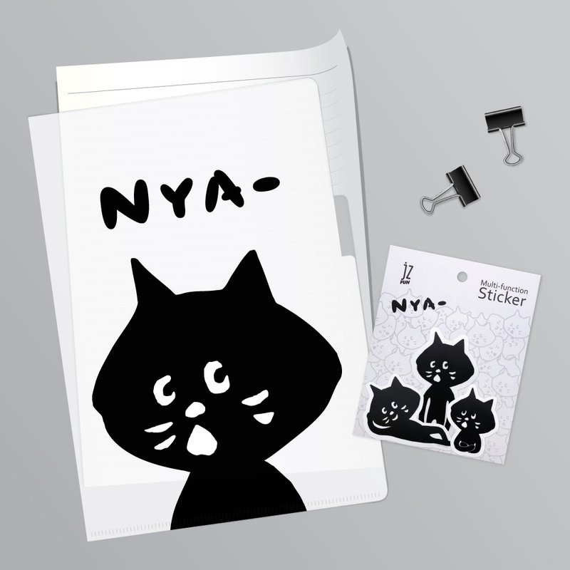 JzFun / NYA- 防水萬用貼&3層L資料夾(白) - 文件夾/資料夾 - 塑膠 白色